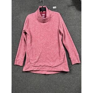 Duluth Trading Co Shirt Womens Large Pink Cowl Neck Tunic Pullover Long Sleeve